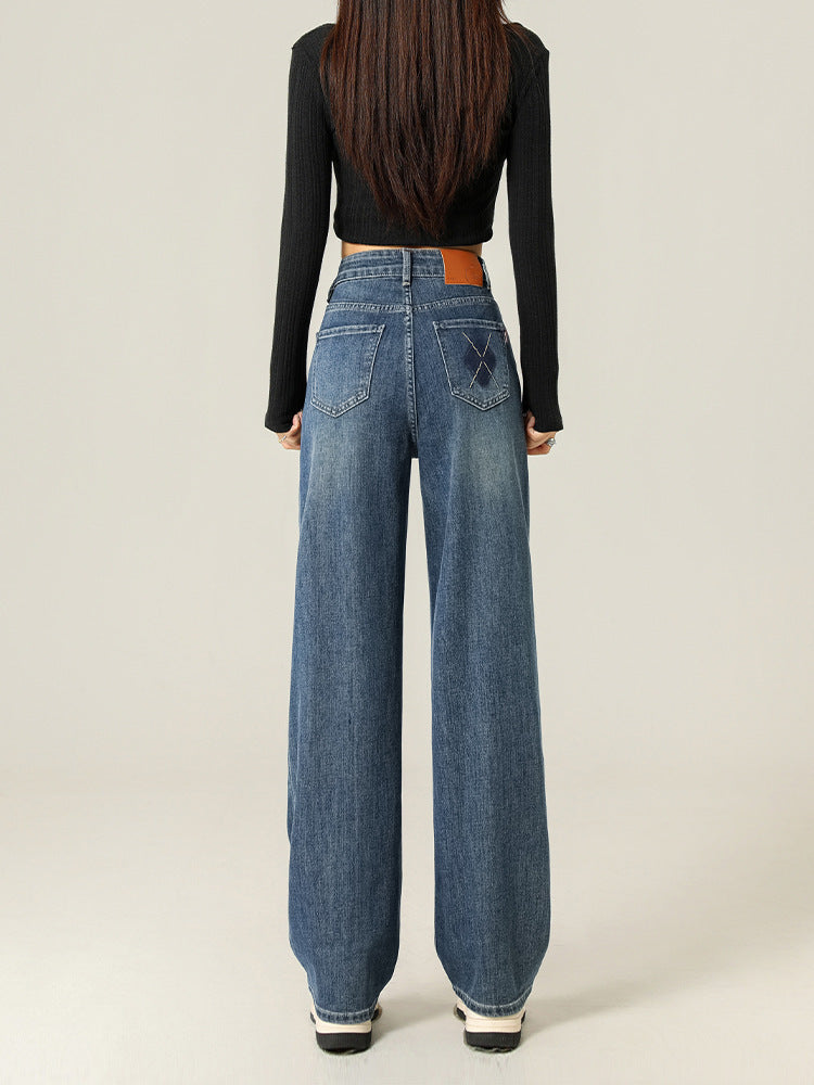 Retro Embroidered Wide Leg Jeans