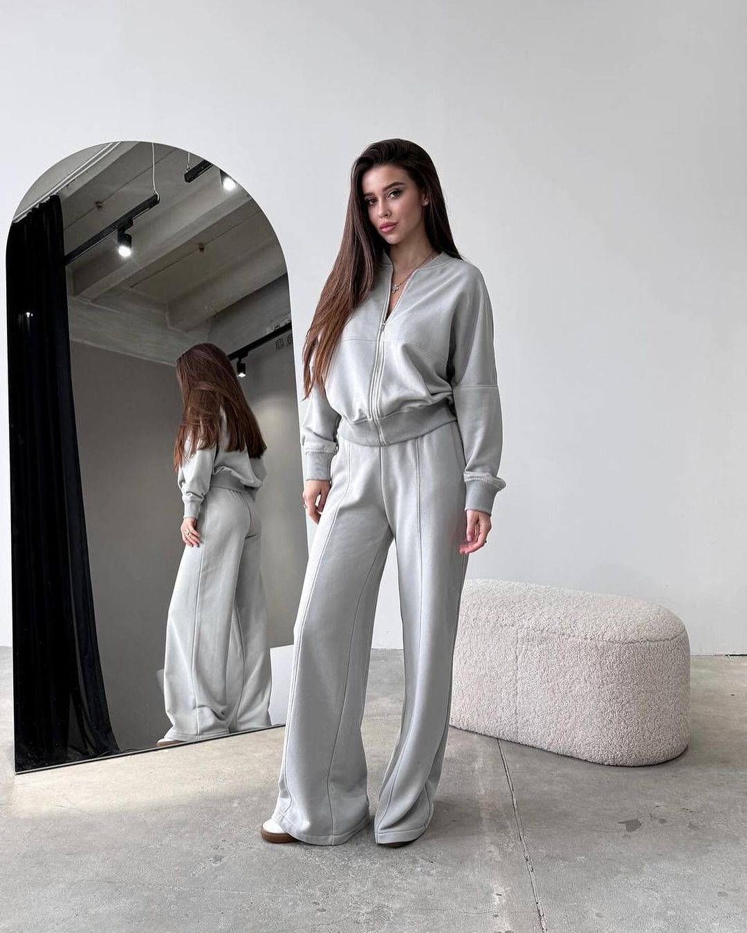 Cardigan Jacket and Straight Leg Pants Set