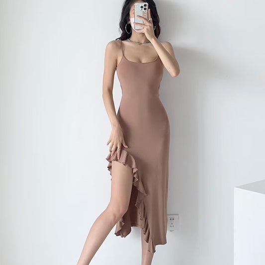 Bodycon Slit Midi Elastic Dress